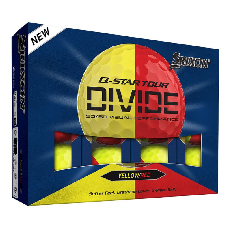 Srixon Q-STAR TOUR DIVIDE Golf Balls - Yellow/Red