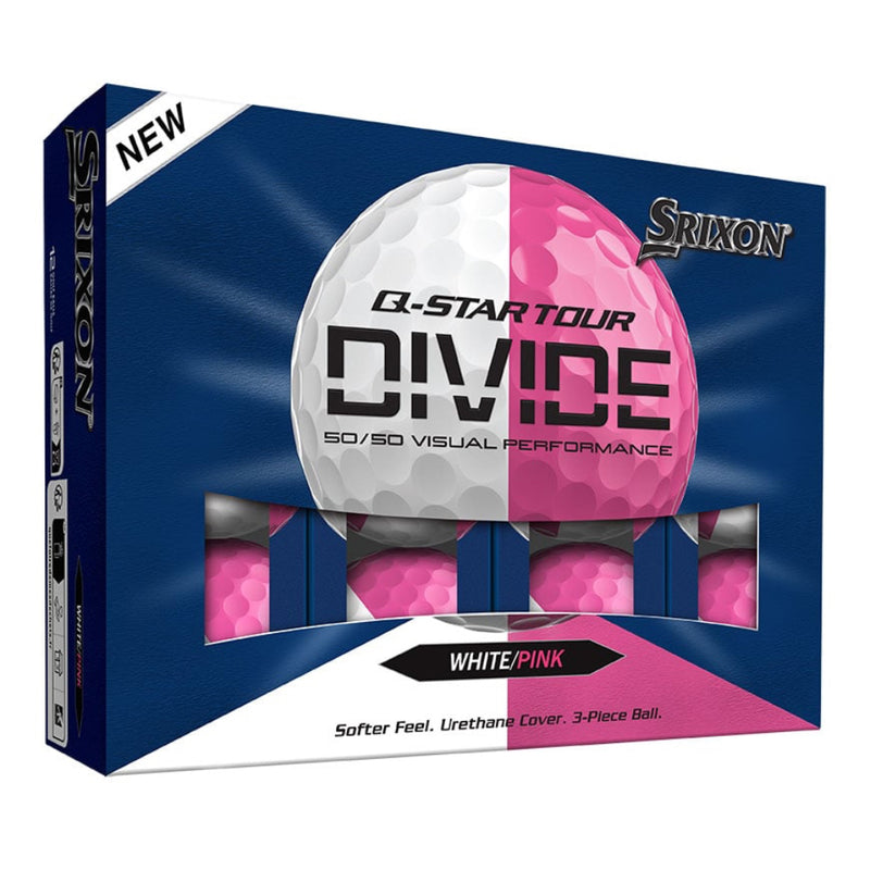 Srixon Q-STAR TOUR DIVIDE Golf Balls - White/Pink