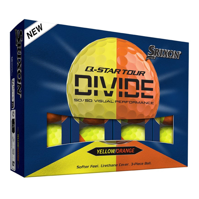 Srixon Q-STAR TOUR DIVIDE Golf Balls - Yellow/Orange