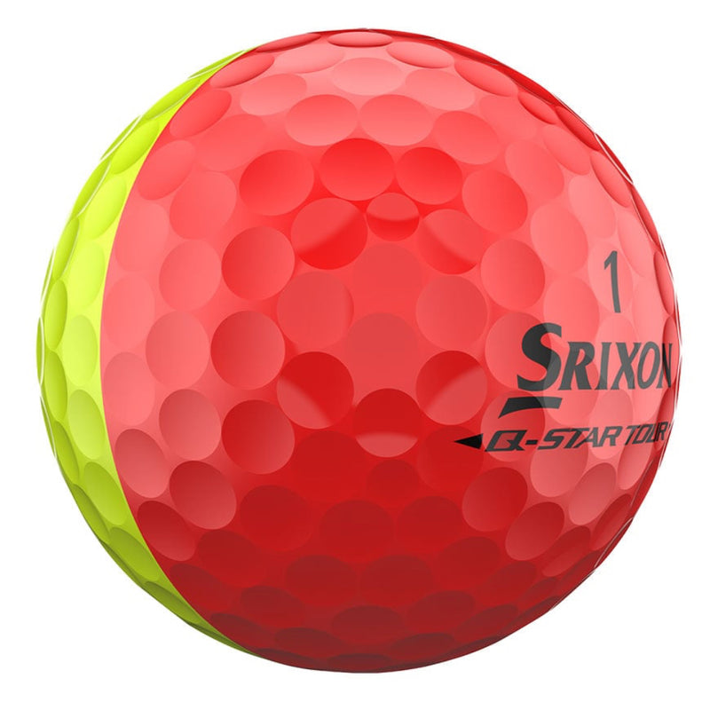 Srixon Q-STAR TOUR DIVIDE Golf Balls - Yellow/Red