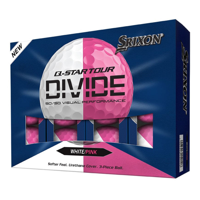 Srixon Q-STAR TOUR DIVIDE Golf Balls - White/Pink