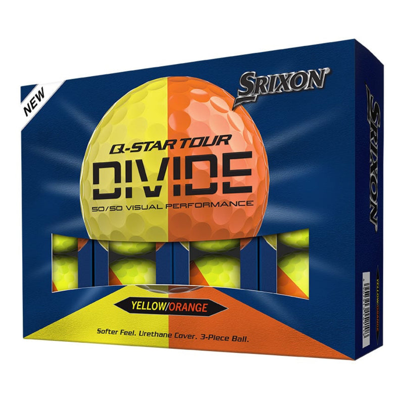 Srixon Q-STAR TOUR DIVIDE Golf Balls - Yellow/Orange