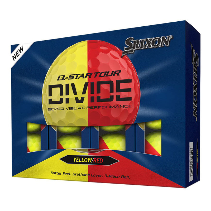 Srixon Q-STAR TOUR DIVIDE Golf Balls - Yellow/Red
